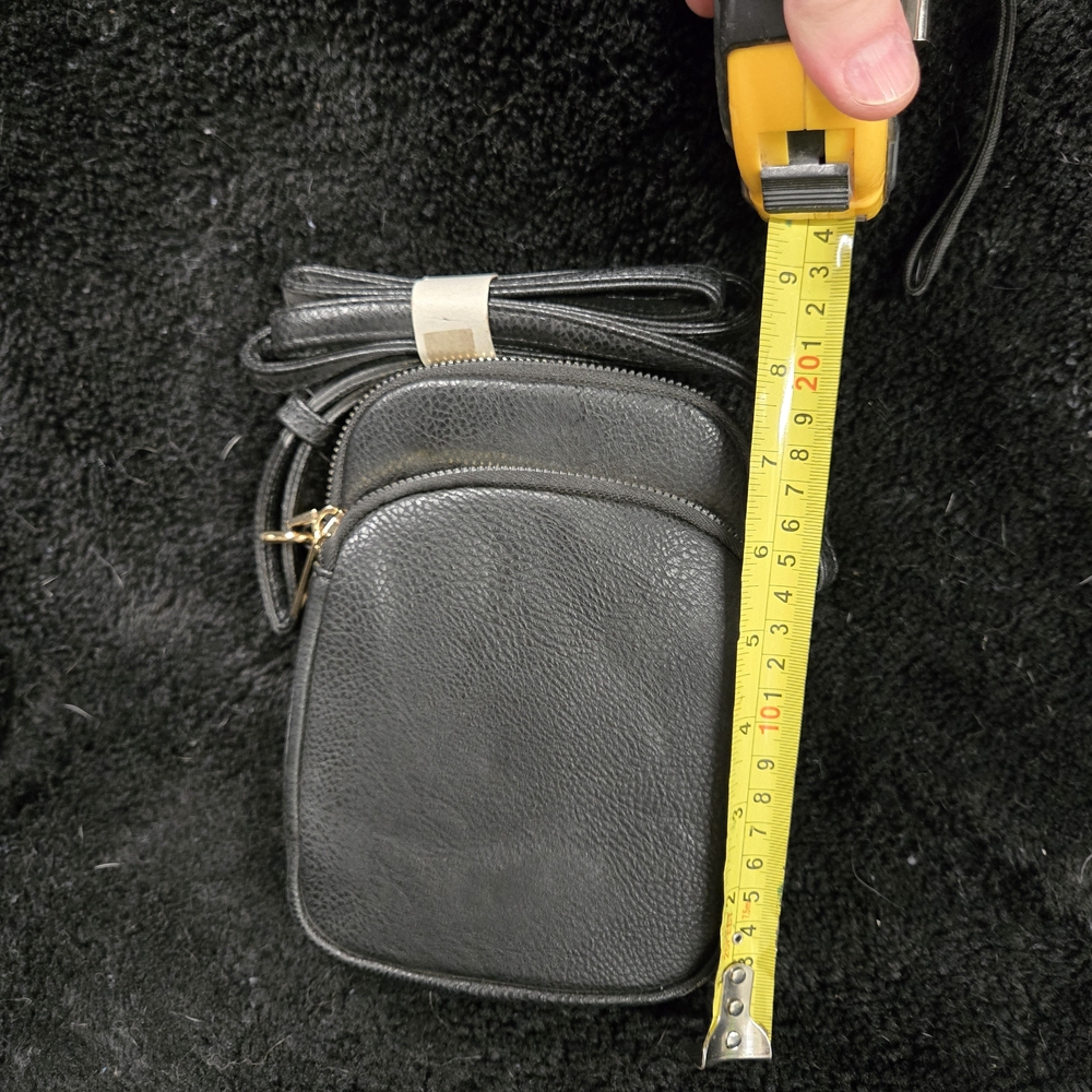 Black Leather Mini Crossbody Bag